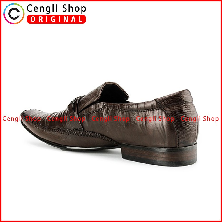 PLAYBOY SEPATU PANTOFEL KULIT FORMAL PRIA ORIGINAL TERBARU COKLAT PL61