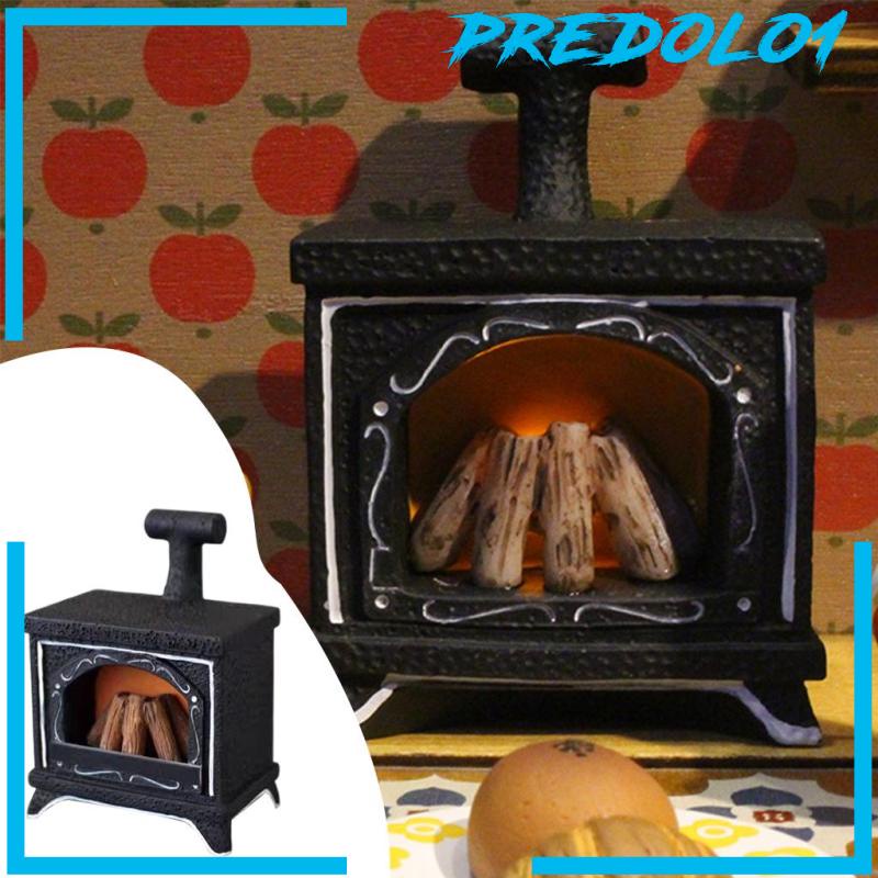 [PREDOLO1] Dollhouse LED Fireplace 1:12 Miniature Dollhouse Decor Mini Exquisite Model