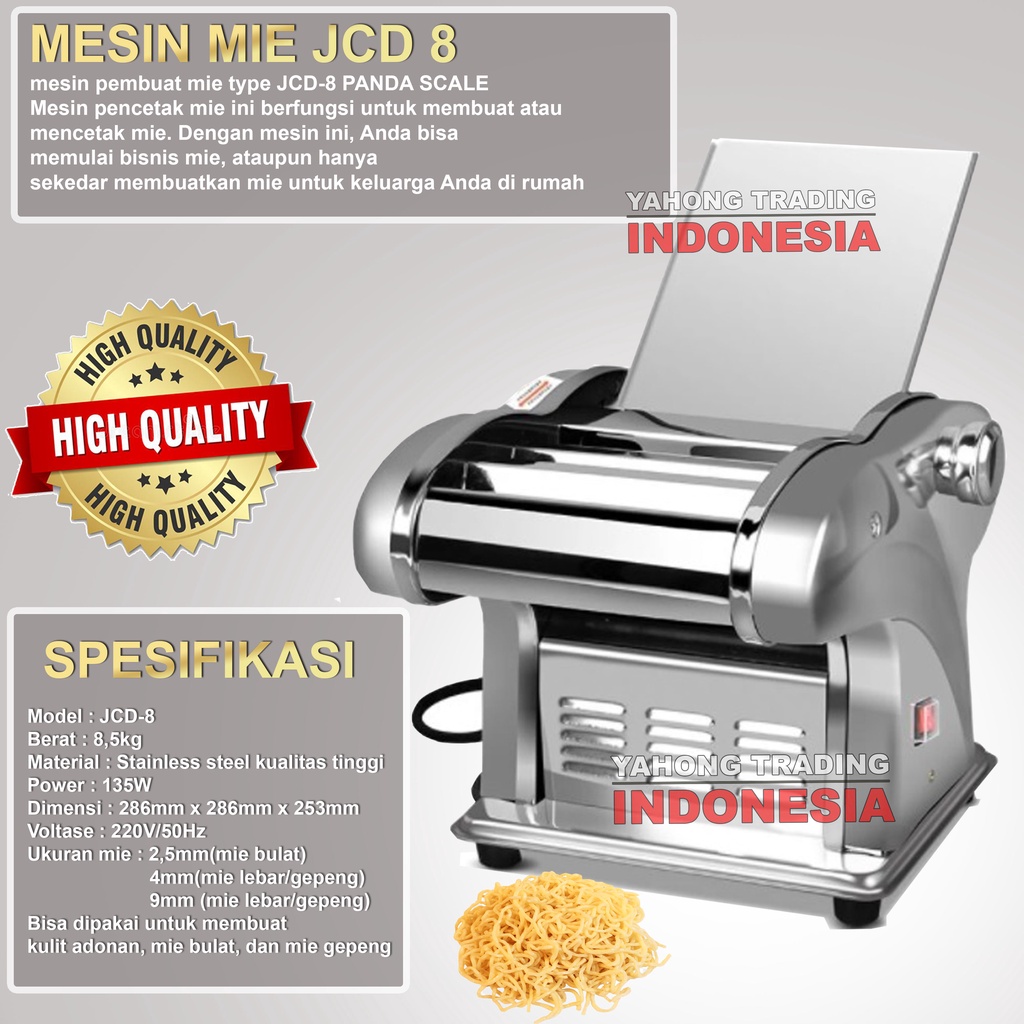 Mesin Pembuat Mie JCD 8 Mesin Giling Pencetak Mie Noodle Maker PANDA SCALE