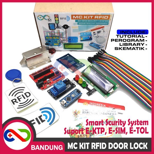 MC KIT RFID ARDUINO SMART SCURITY SYSTEM E-KTP E-TOL E-SIM DOOR LOCK