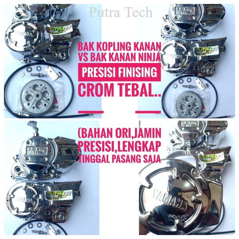 PUTRA TECH Bak Block Kopling Kanan Rx King Ninja Finising Crom Bak Rx King Bak Kopling Ninja Bak Kop