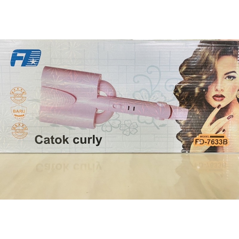 Catokan Catok Rambut Keriting DF-7633B / Catok Keriting Rambut Bulat / Alat Keriting Rambut Praktis / Hair Curly Professional / Pengeriting Rambut Berkualitas / Alat Curly / Catokan Rambut Murah