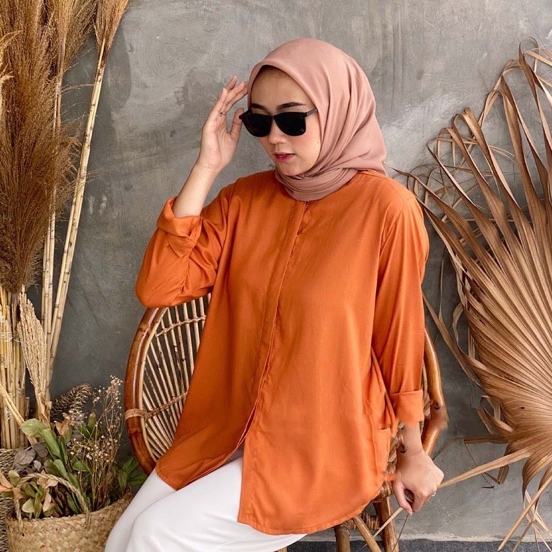 KEMEJA WANITA MAUDY SHIRT // KEMEJA RAYON POLOS / BUSUI FRIENDLY / ATASAN BAJU WANITA KEMEJA POLOS |