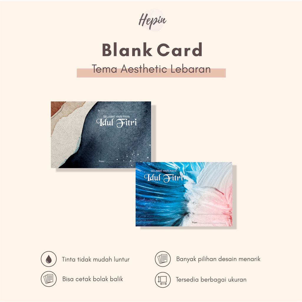 

cetak Blank Card edisi AESTHETIC LEBARAN