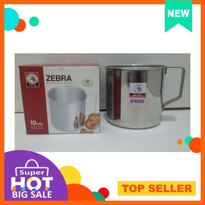 Zebra Mug / Cangkir 10 Cm Stainless Steel Tanpa Tutup Sus304
