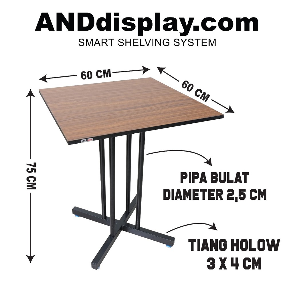 PAKET MEJA CAFE YORK 75x60x60CM MEJA KAFE - MEJA MAKAN - MEJA BELAJAR