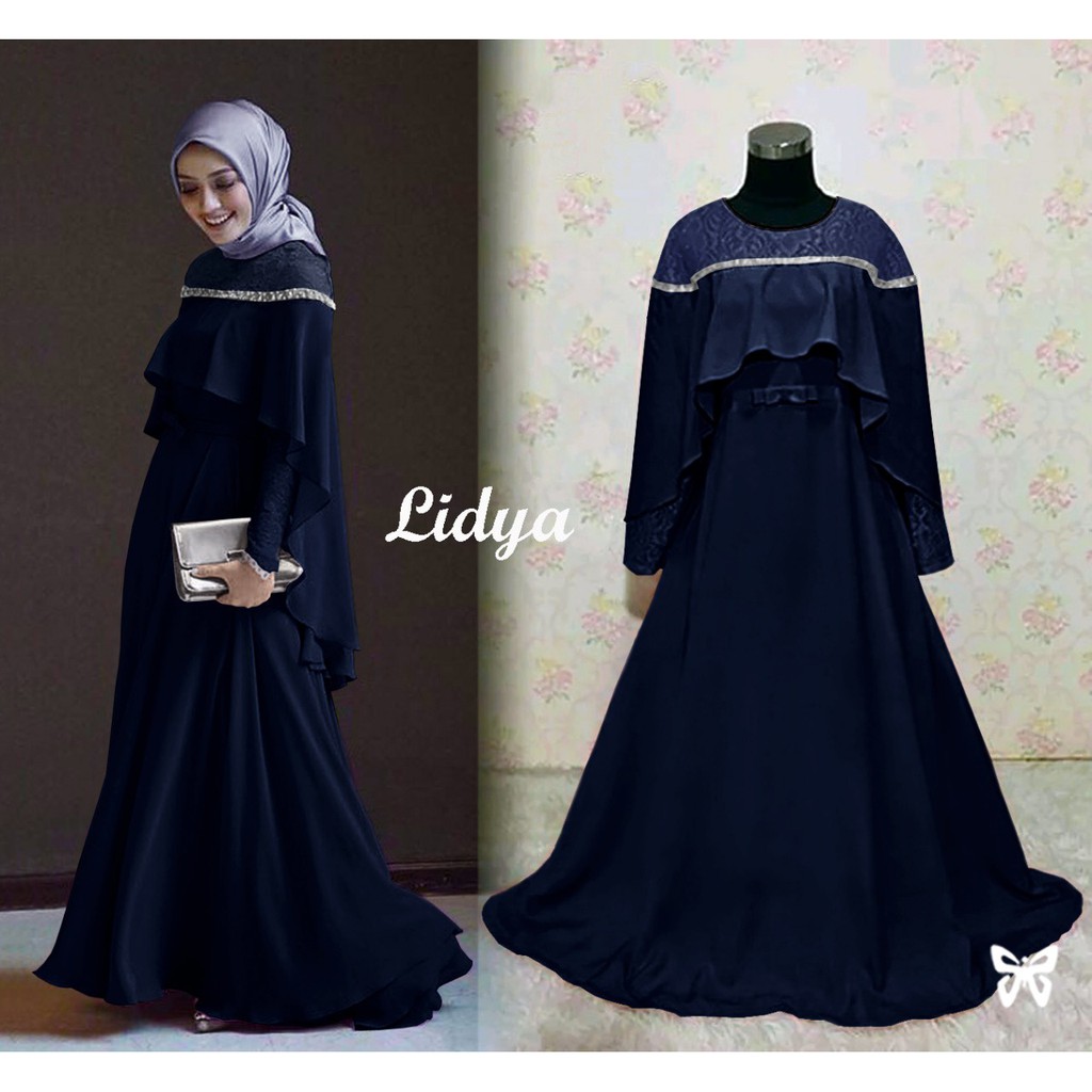 LV LIDYA PREMIUM MAXI DRESS PARTY SS / Gamis Hijab Pesta Gaun Pakaian Wanita Muslimah