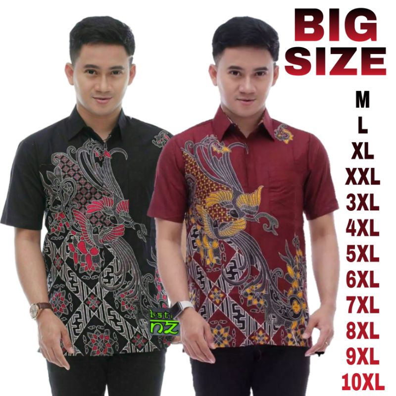 HEM BATIK PRIA JUMBO LENGAN PENDEK M L XL XXL 3XL 4XL 5XL 6XL 7XL 8XL 9XL 10XL