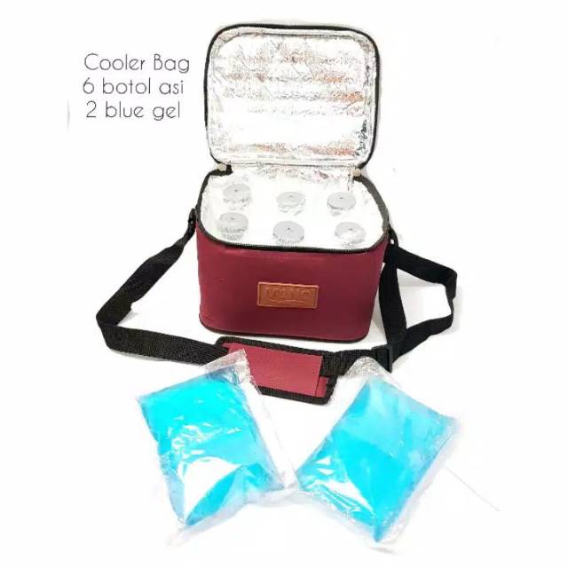 Tas Asi Cooler Bag / 1 GEL + 6 Botol  / 2 gel + 6 Botol S1 / TAS PENYIMPANAN ASI ASIP / TAS PENDINGIN ASI