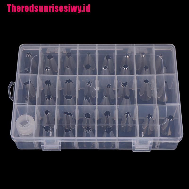 42pcs / Set Nozzle Piping Icing Bahan Stainless Steel Tahan Lama Ukuran Besar Untuk Pastry