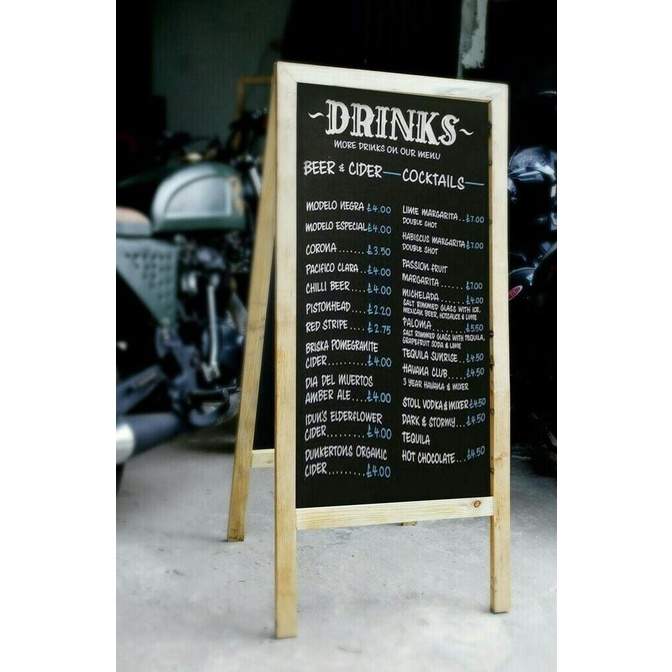 

blackboar papan tulis dobel chalkboard cafe restaurant size 40 X 60 cm