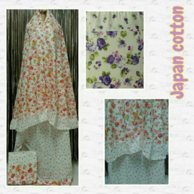 Mukena Katun Jepang Flower