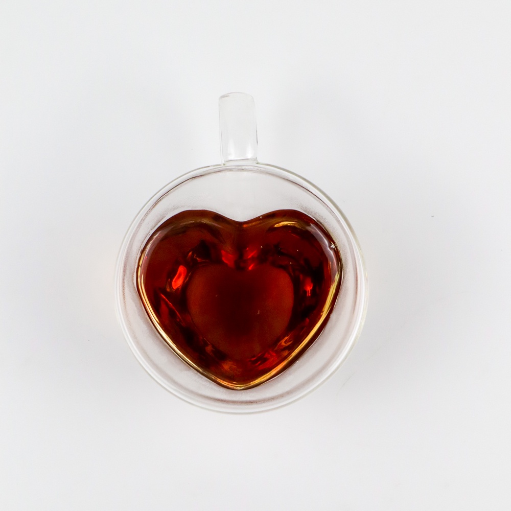 GS8i Creative Gelas Cangkir Kopi Anti Panas Double-wall Glass Love Series 150ml - Transparent Or-i