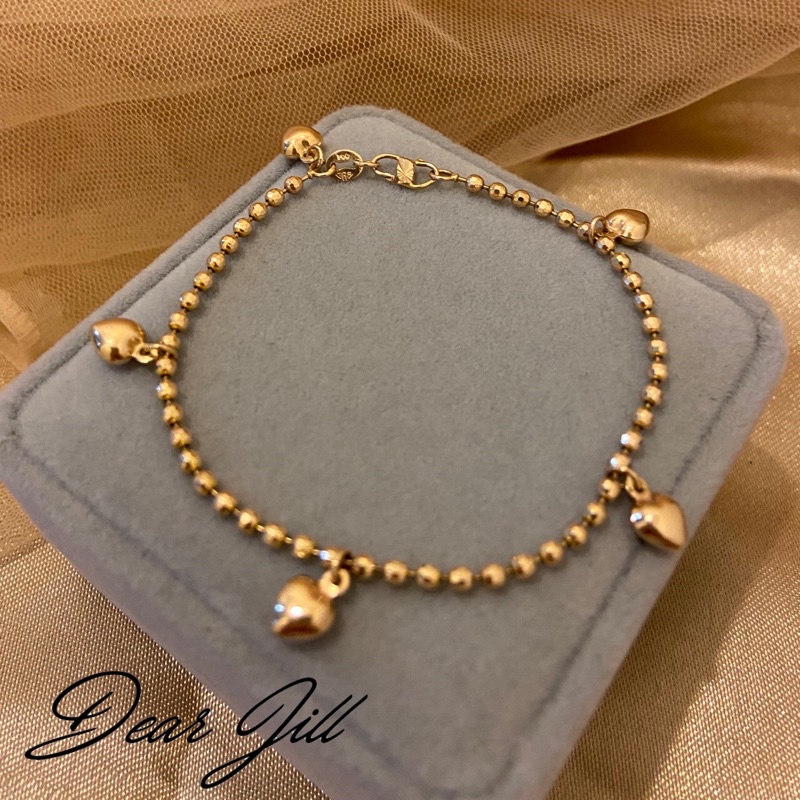 ILY bracelet yellow gold gelang emas asli kadar 700 perhiasan wanita model rantai biji lada Dear Jil