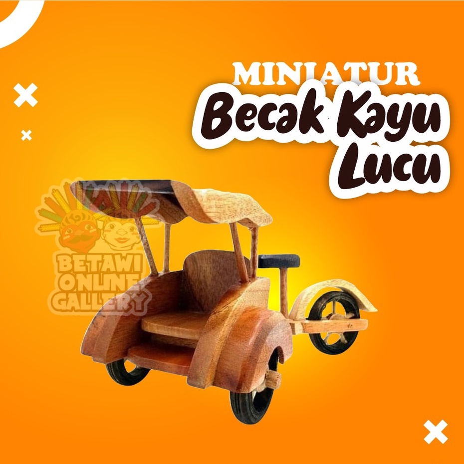 Miniatur / Souvenir Becak Kayu Besar