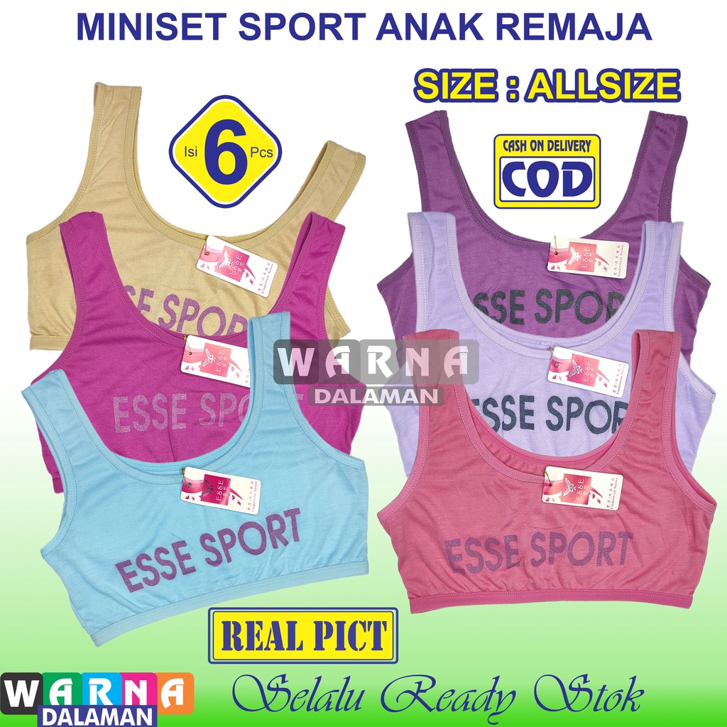 6 Pcs Miniset Anak Perempuan Bra Remaja SD SMP Pakaian Dalam Tengtop Trend ALLSIZE | PROMO WARNA DALAMAN