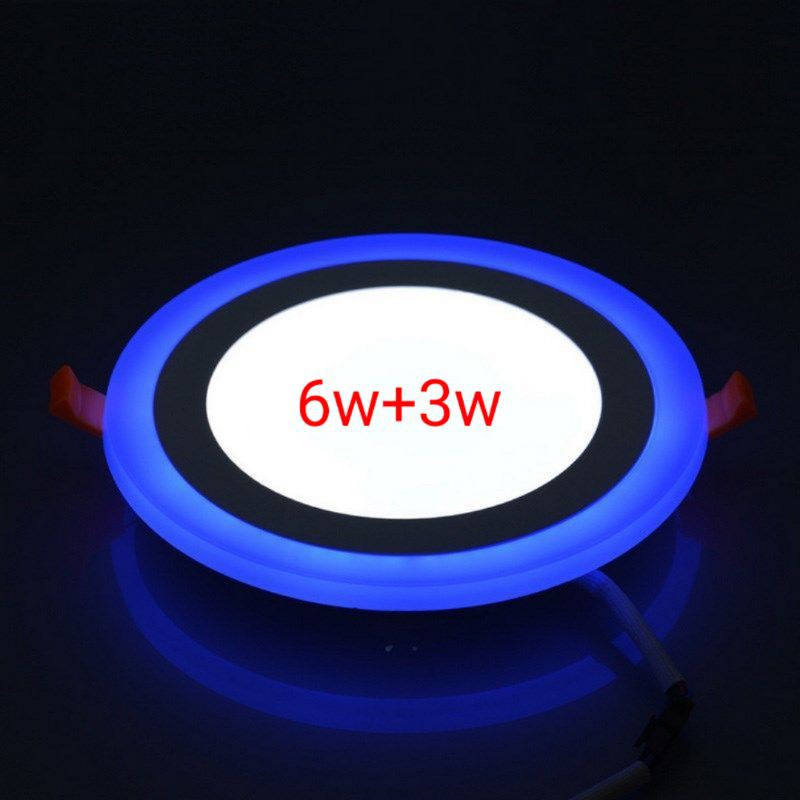 panel led 2warna 6w putih+3w biru /down light/inbow