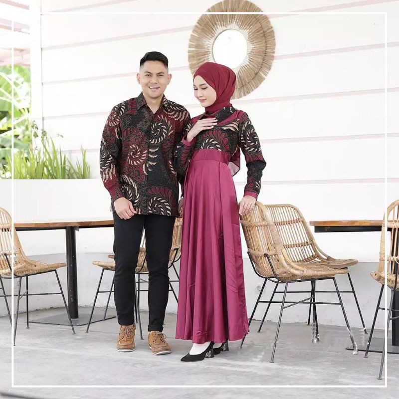 ORi GAMIS BATIK BAJU COUPLE BATIK COUPLE MANGGAR PADISEKAR CANTIKKUBIS,KIPAS,DAUN,KUPU,NADINE,GENDIS