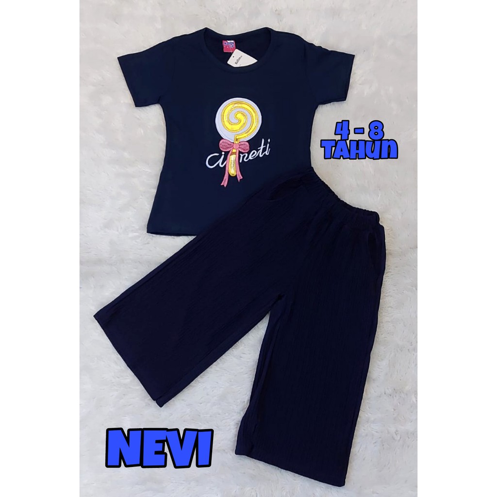 setelan celana plisket anak cewek usia 4-8 tahun / setelan plisket premium / baju dan celana plisket