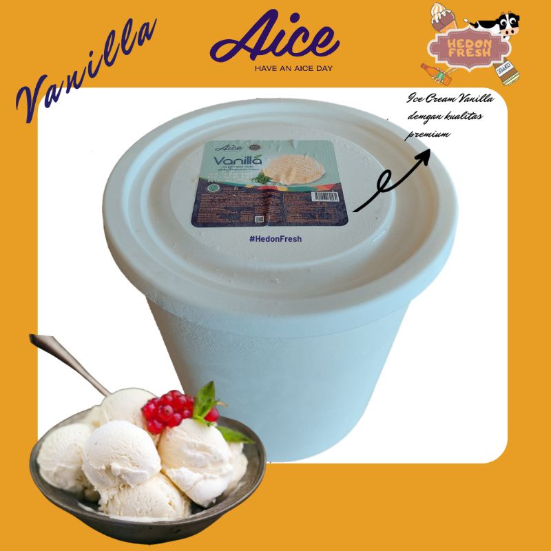 

Ice Cream Aice Vanilla 8 Liter (Es Krim Diamond Brookfarm Campina)