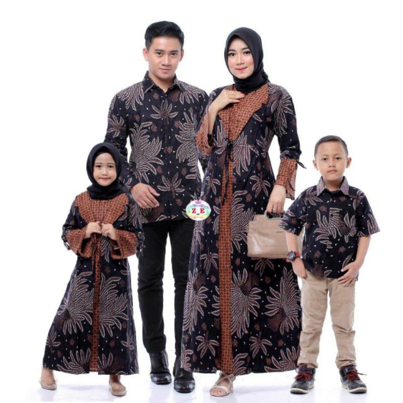SETELAN BAJU BATIK GAMIS COUPEL SARIMBIT SERAGAM KELUARGA ANAK FAMILY TERBARU PEKALONGAN TRENDY