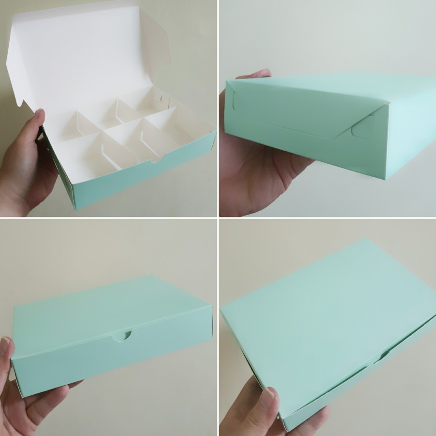 

BOX NASTAR SEKAT 6 MODEL TUTUP SAMBUNG WARNA HIJAU KOTAK PACKAGING PIE COKELAT DUS KUE MINI DLL