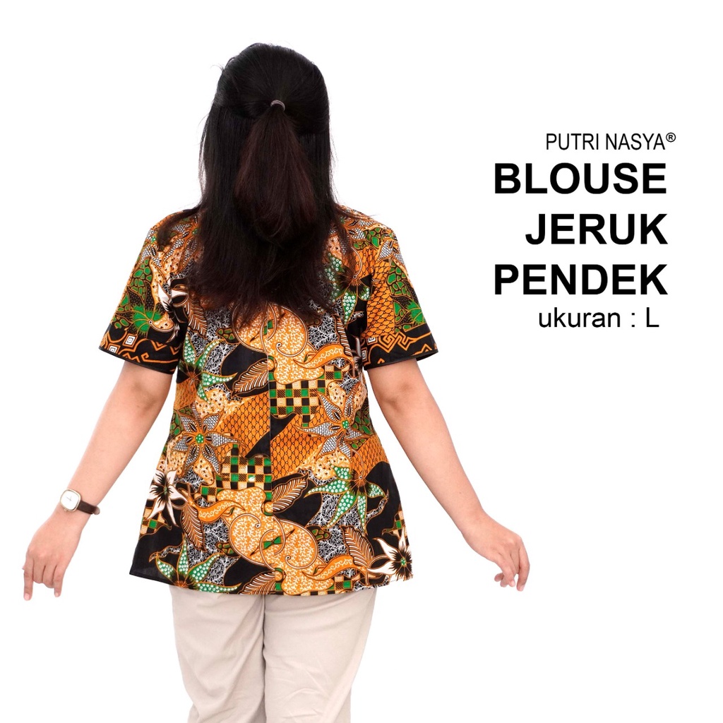 Blouse Big Size Wanita Atasan Batik Jumbo LD 140 Pakaian Atasan Model Blus Jumbo Seragam Kerja Batik / Pakaian Kekinian L-XL-2L-3L-4L-5L-6L-7L Model Kantor Formal