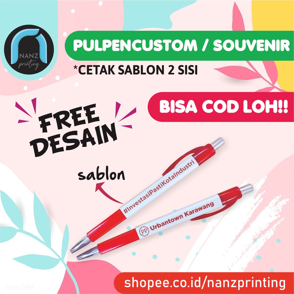 

Pulpen Promosi Souvenir Custom Cetak Sablon