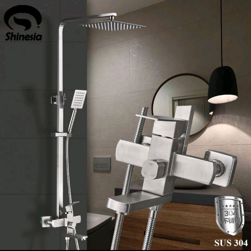 Shower Tiang Panas Dingin CARLO FIOTINI Stainless SUS 304 CF 6531 6421 KOTAK Minimalis coulomn set