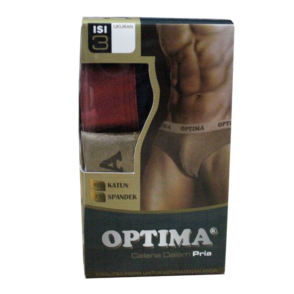 Celana Dalam Pria CD Cowok Underwear Laki Laki Dewasa Optima bahan Katun Ukuran M/L/XL/ XXL [1368]