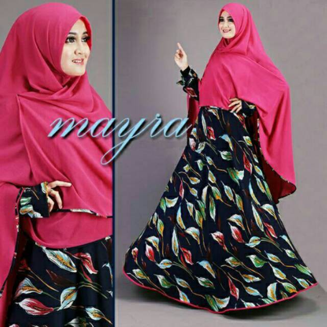 busana muslim gamis mayra fanta hijab maxi syari mayra pink fanta
