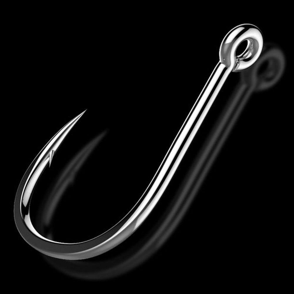 Preva 500pcs Kait Pancing Baja Karbon Kait Berduri Jig Kepala Engkol Offshore Angling
