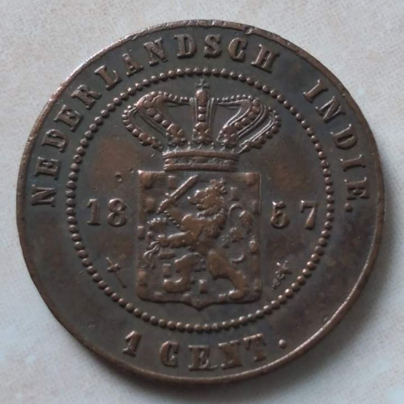 Koin Benggol 1 Cent Nederland Indie 1857 Detail Bagus - C