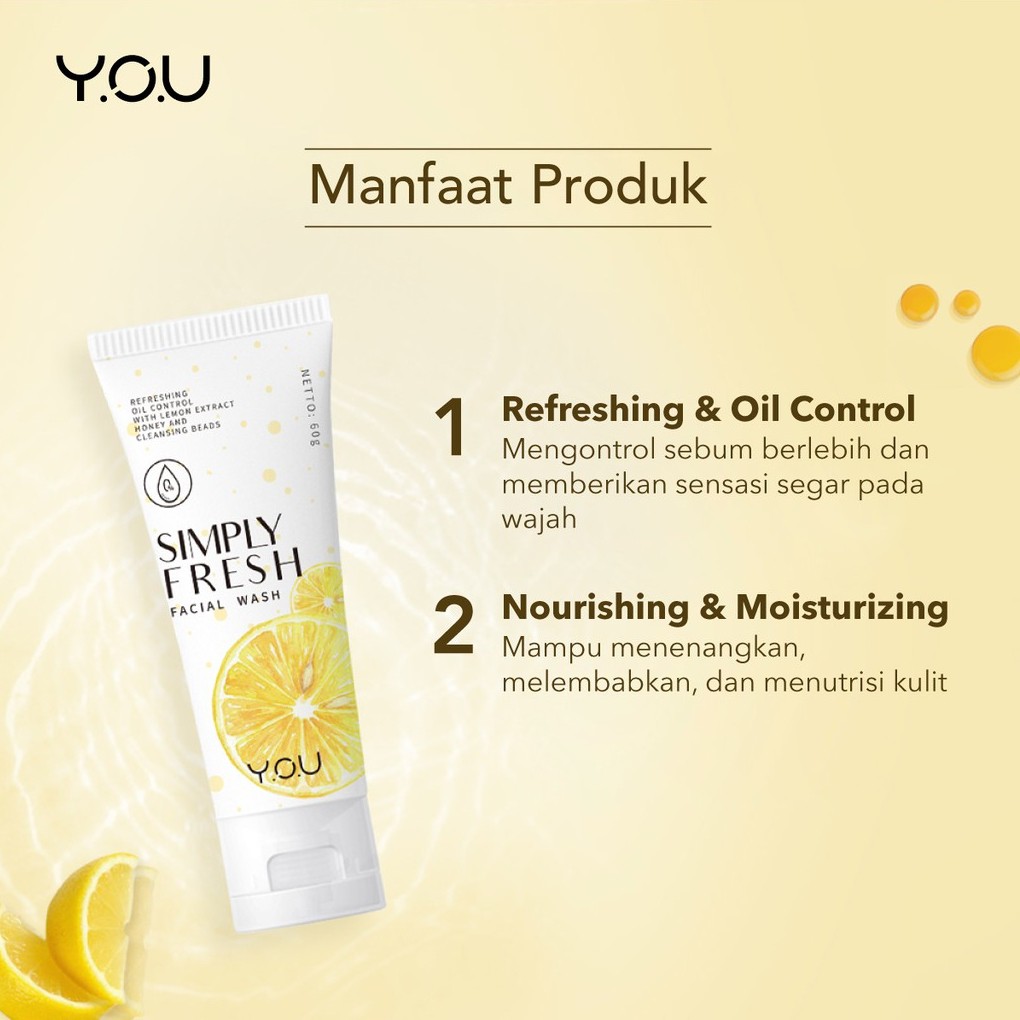 Y.O.U YOU SIMPLY FRESH FACIAL WASH SCRUB ALOE VERA BRIGHT ORANGE ANGGUR