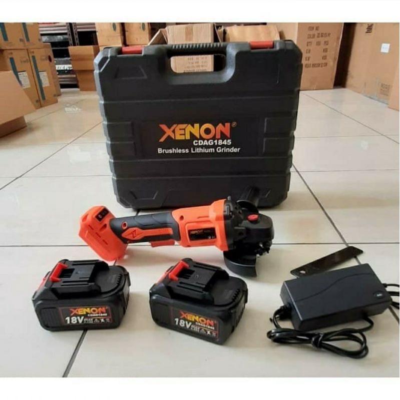 Mesin Gerinda Xenon CDAG1845/ Grinda Xenon Chargeable 18V/ Grinda Tangan Cas Brushless 4 Inch