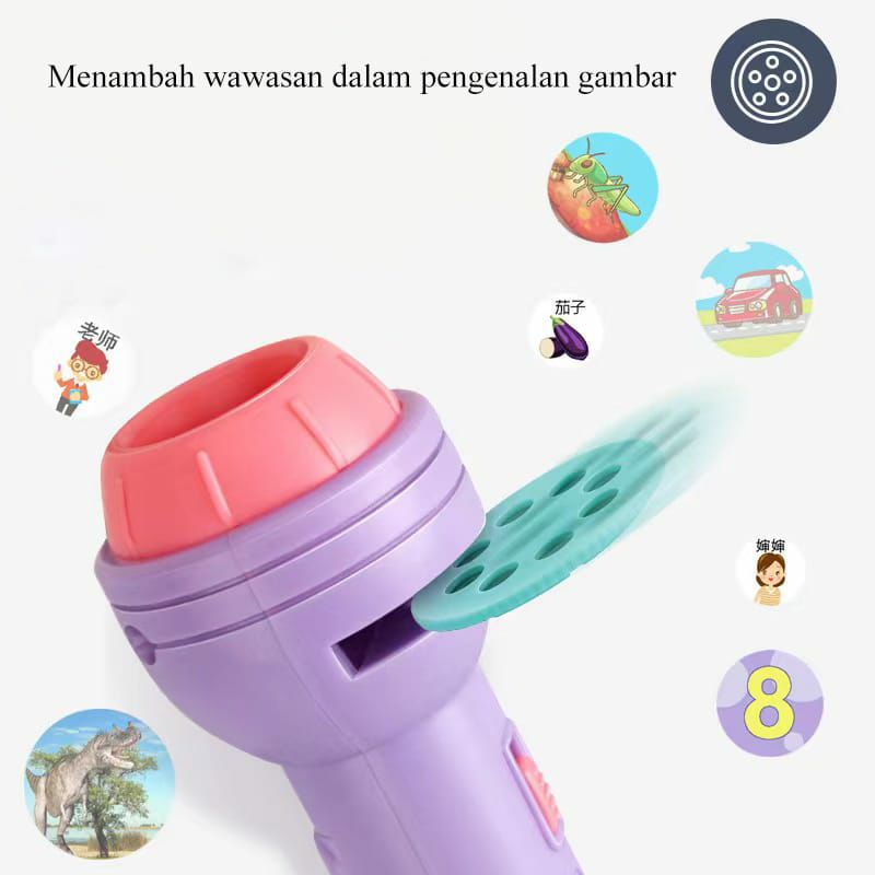 ~ PIYOSHI08 ~ Mainan Edukasi Anak Senter Proyektor Gambar Fun Flashlight MA55