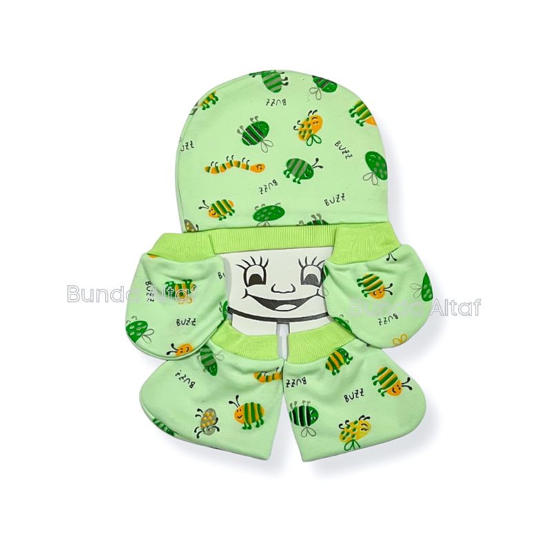 Topi Set Bayi + Sarung Tangan dan Sarung Kaki Sinta Baby - Perlengkapan Bayi Baru Lahir [ Bunda Altaf ]