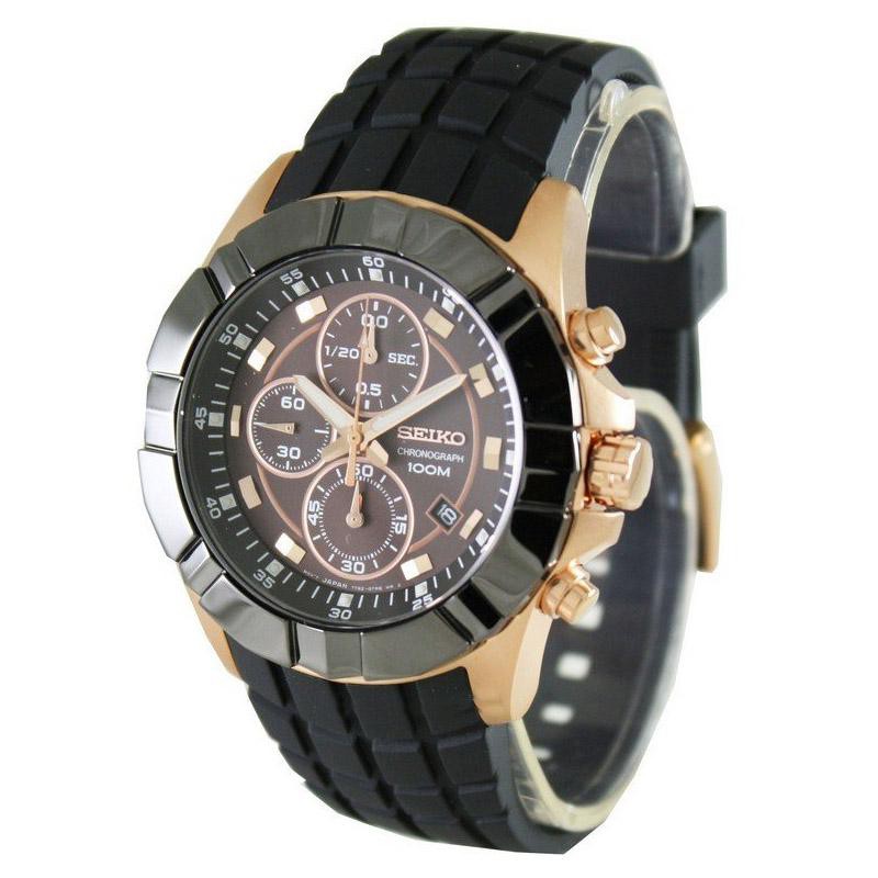 Seiko Quartz SNDD80P1 Chronograph Gold Coang Case | Jam Pria SNDD80