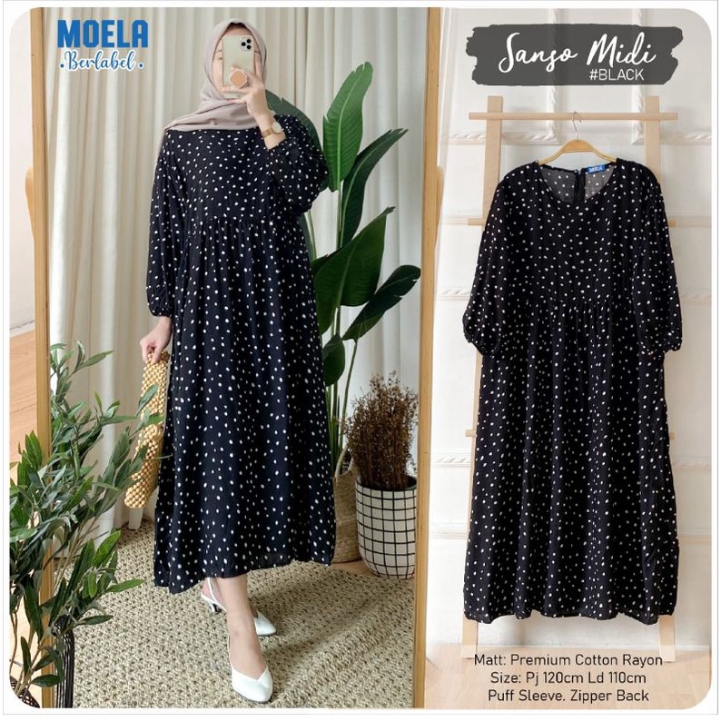 SANSO MIDI DRESS ORI MOELA