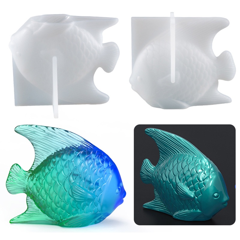 Siy Cetakan Resin Bentuk Ikan 3D Bahan Silikon Untuk Membuat Perhiasan DIY