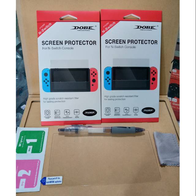 DOBE screen protector anto gores tempered glass nintendo switch / screen guard NS