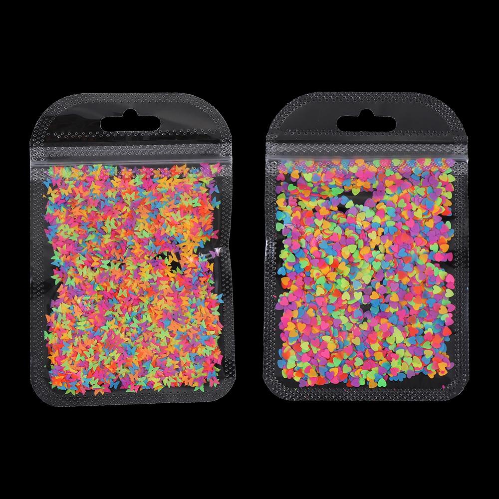 Sequin Flakes Fluorescence Bentuk Kupu-Kupu Untuk Nail Art Butterfly