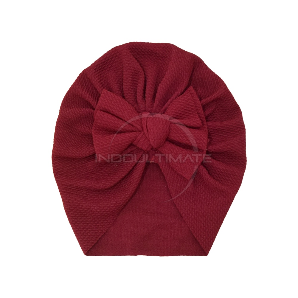 1Pcs Topi Turban Anak Bayi Perempuan PREMIUM TRB-22 kupluk Turban Kerudung Bayi Anak Perempuan Kupluk Bayi Anak Perempuan Penutup Kepala Bayi Anak Perempuan Topi Turban Anak Bayi Balita Cewek Perempuan-MAROON