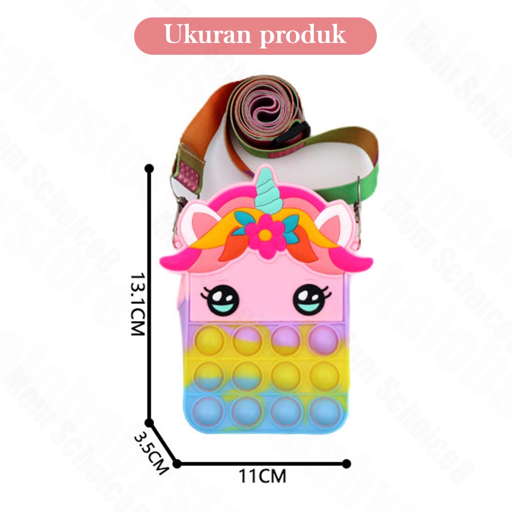 Halo Baby Tas Anak Pop it Unicorn Import Lucu/grosir tas jelly anak/mainan pop it SLING BAG