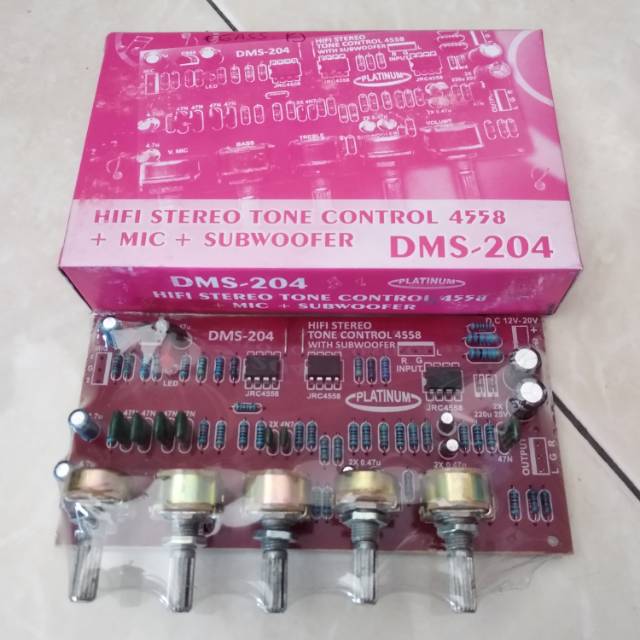 KIT STEREO TONE CONTROL 4558 + MIC + SUBWOOFER - DMS 204