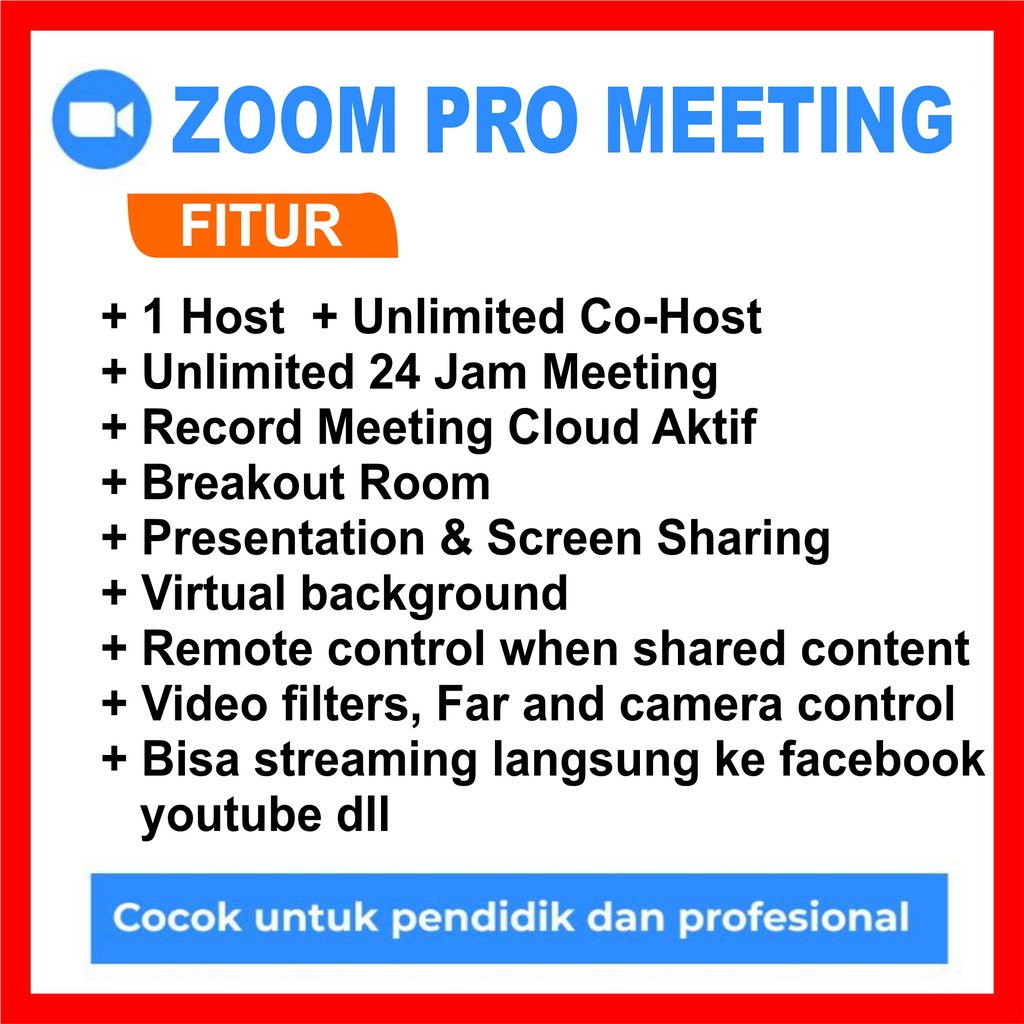 Zoom Meeting Pro Zoom Premium Upgrade Jasa Aktivasi Dan Perpanjang Lisensi Zoom Premium 100 Peserta Indonesia