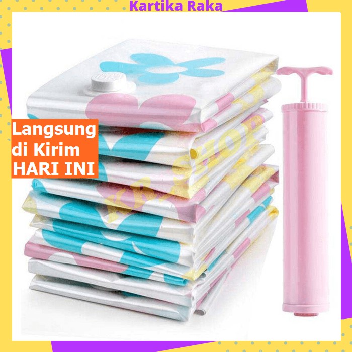 KR Kantong Plastik Vakum Baju Pakaian Plastic Vacum Pakaian Baju Storage 10 pcs