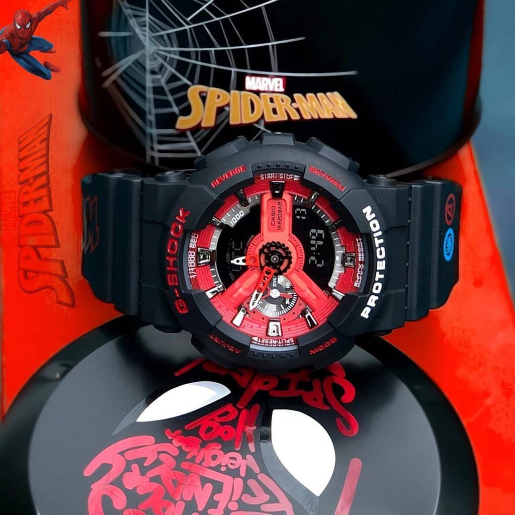 Jam Tangan Pria Anak Anak CASIO GShock GA-110 Series G-Shock X Marvel Spiderman GA-110BC