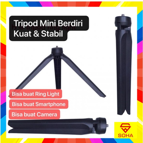 TRP-018 SOHA Mini Tripod Bisa Buat Ring Light Cahaya Makeup Lampu LED
