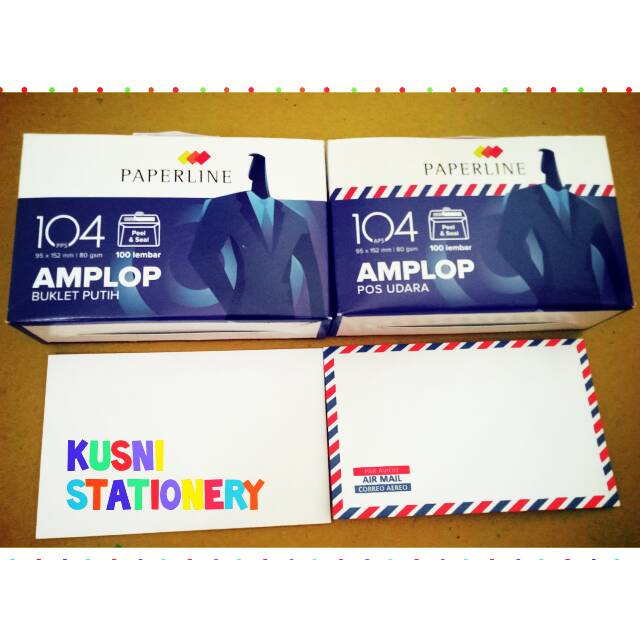 

Amplop Paperline 104 Polos / Amplop Paperline 104 Air Mail isi 100 pcs